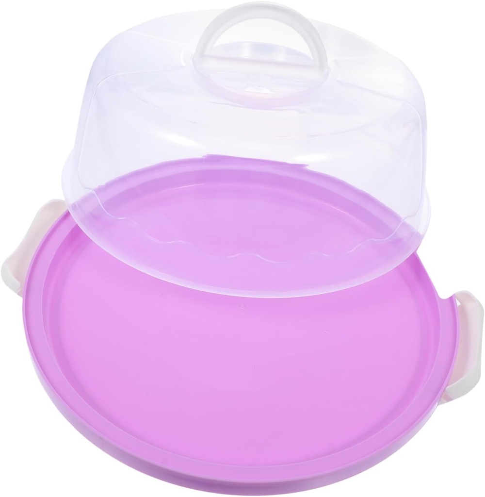 1pc Handheld Cake Box Practical Violet Dessert Storage Container Secure Clasp for Birthday Cakes Cookies and Fruit Platters Design