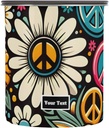 ALAZA Daisy Flower Peace Vintage Kitten Cats Airtight Coffee Bean Canister Customed 30oz Food Storage Containers with Lids For Gournd, Tea, Sugar, Flour, Rice, Cereal, Candy Cookie Jar