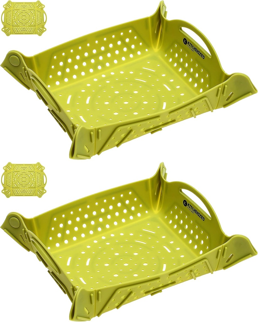 Silicone Mat, Strainer, Sink Mat, Food Basket, Trivet, Drying Mat 11" x 14" - 2 pack
