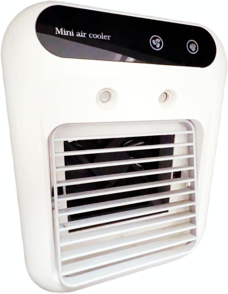 Mini Air Cooler with Mist, Portable Desktop Fan with 500ml Water Tank (white)