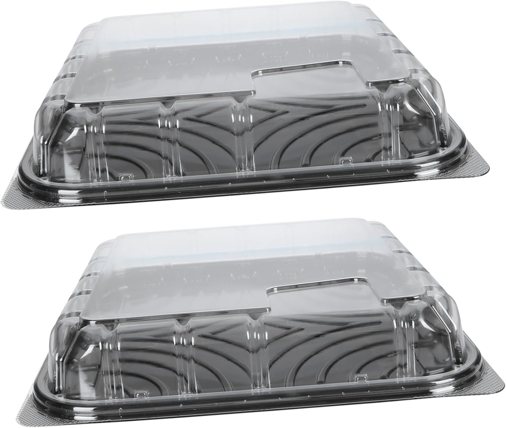 Garneck 2pcs Dessert Packing Box Cake Wrapping Cases Pastry Case Lid Food-grade Material Sanitary and Eco-friendly