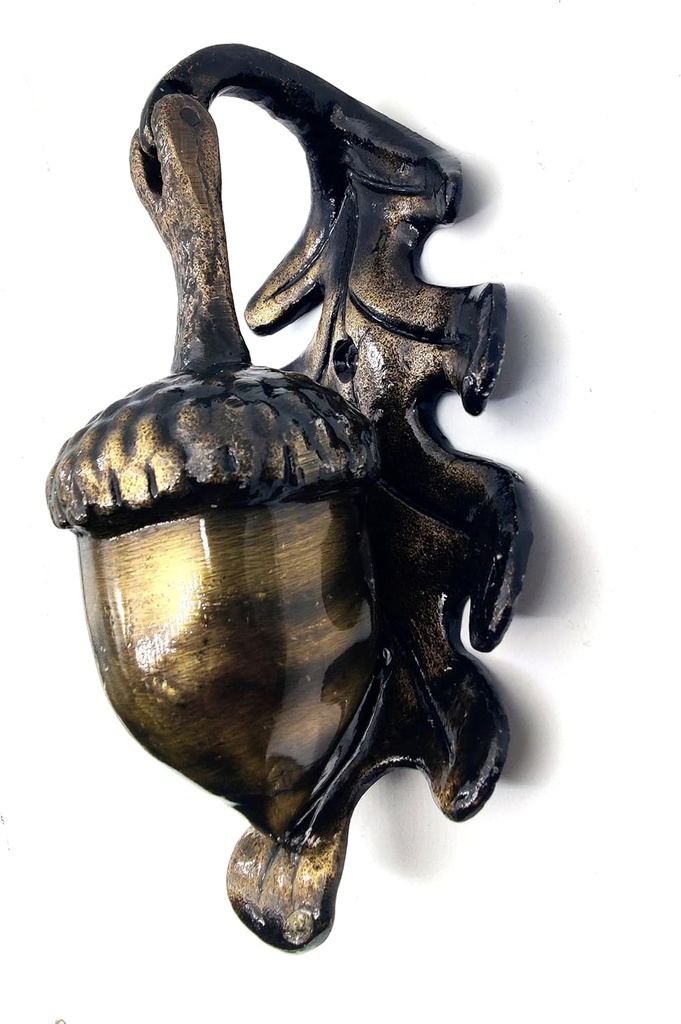 [BRSREEIOPJ7AM2AU] 5MOONSUN5 Cast Iron Acorn Door Knocker, Decorative Front Door Hardware, Antique Bronze and Gold Finish, 6 x 3 Inches