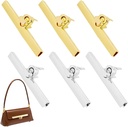 6 Sets Turn Lock Clasp Purse Closure Twist Locks Fasteners Metal Hardware Clip Clasp Buckles with Washers for DIY Handbag Shoulder Handle Bags Craft Briefcase Handbag Making (Gold, Silver)