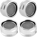 iFealClear 4 Pack Stainless Steel Faucet Aerator, Kitchen Sink Faucet Aerator Adapter with Brass Shell, 15/16 Inch/24 mm Male Thread Water-conserving Filter with Gasket for Bathroom, Chrome