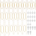 Bilillo 20 Pieces Stainless Steel Spring Plate Hangers for The Wall, 4/6/8/10 Inch Invisible Wire Holders with 20 Pcs Wall Hooks, Fit 4-11 Inch Decorative Plates, Platters & Dishes (Gold)