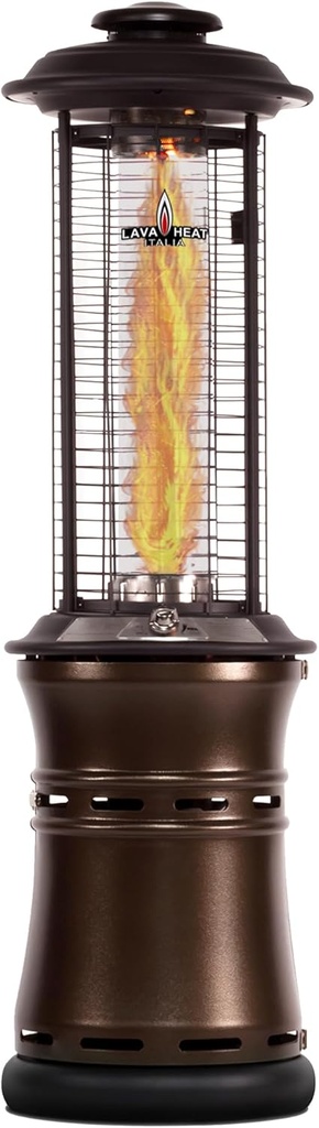 Ember Patio Heater 5.8ft - 36,000 BTU Portable Propane Patio Heater with 360° Heat Distribution, Adjustable Flame, and Shatter-Proof Borosilicate Glass (Propane, Heritage Bronze)