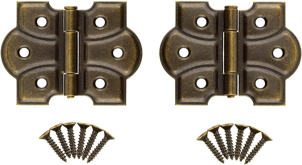 Antique Brass Butterfly Hinge | Pack of 2 | Cabinet, Cupboard Door, Box Furniture Hardware | UA-261-HAB (1)