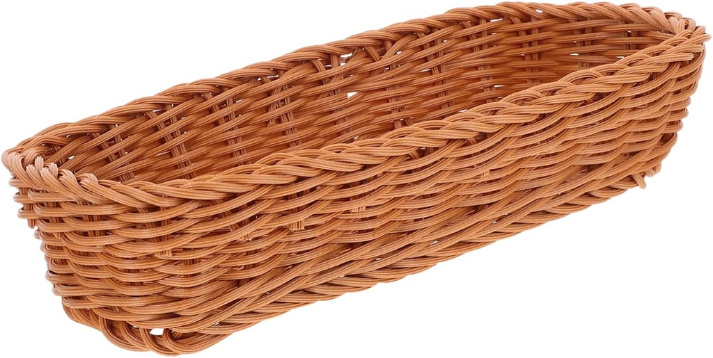 Plastic Rattan Cutlery Storage Basket for Kitchen and Dining Flatware Organizer for Knives Forks Chopsticks Tableware Holder to Keep Utensils Neat and Tidy at Home