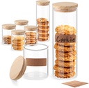 ULAB 3.5mm Thick Glass Food Container Set with Lid, 4PCS of 14.9 OZ, 1 PC of 36.5 OZ Clear Storage Jar, Glass Airtight Canisters set for Cookie, Pasta, Coffee Beans, USJ1004