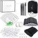 267 PCS Eyelash Extension Supplies Lash Extension Kit USB Air Conditioning Blower,Silicone Pad,Under Eye Gel Pads,Mini Makeup Mirror,Tapes,Tweezers,Glue Rings,Eyelash Brushes,Micro Brush Applicators