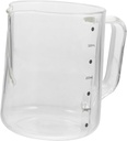 Ergonomic Handle Glass Latte Cup Capacity Measuring Pitcher for Tea Coffee Milk