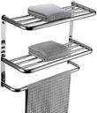 LUANT Bathroom Shelf 3-Tier Wall Mounting Rack with Towel Bars