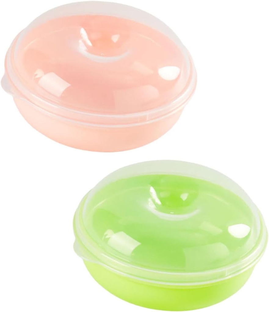 Kichvoe 2pcs Reusable Bread Box Portable Airtight Bread Storage Containers for Kitchen Countertop Microwave Safe with Sealing Design Includes Green and Pink Boxes