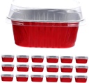 40-piece Red Foil Containers Lids Food Foil Pans for Baking Bread Cake Storage Boxes Aluminum Foil Food Storage Containers