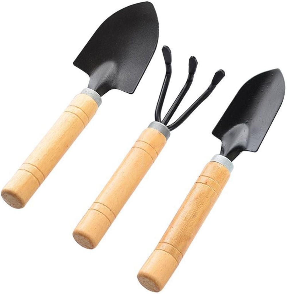 3PCS Mini Garden Tools Indoor Plant Tools Set Garden Shovel Mni Rake Small Gardening Tools Set Hand Rake Gardening Spade Gardening Supplies Indoor Garden Trowels for Women and Men