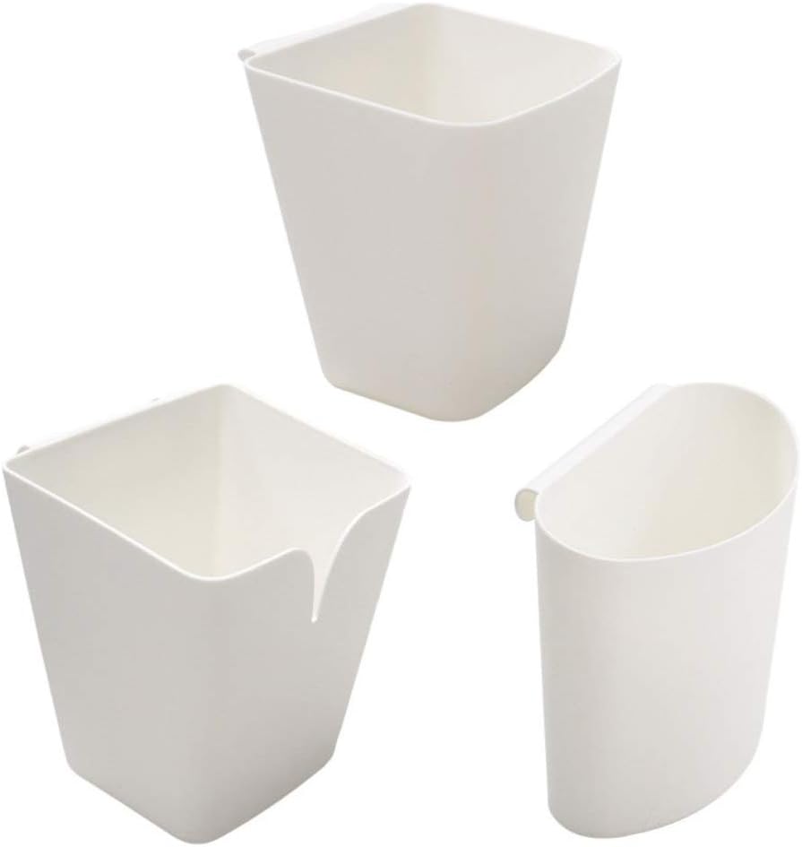 Cabilock 3pcs Plastic Hanging Basket Storage Box Wall Hanging for Kitchen Easy Install Reusable Style