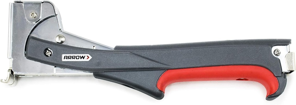 Arrow HTX50 Professional Heavy Duty Hammer Tacker, Manual Stapler for Construction and Insulation, Ergonomic Grip Handle, Dual-Capacity Rear-Load Magazine, Fits 5/16”, 3/8", or 1/2" Staples , Grey
