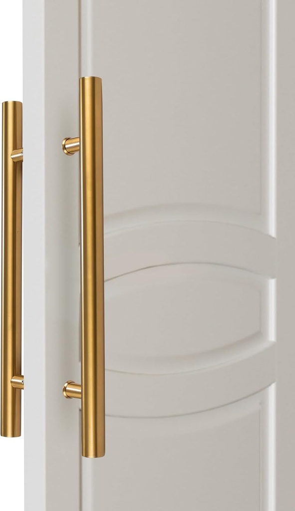 Push Pull Door Handle Solid Standoffs Heavy-Duty Commerial Grade-304 Stainless Steel Door Pull for Pulling and Pushing Sliding,Barn Glass and Shower Doors (Gold, 24inches/600mm)