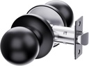 ARPHA Entry Door Knob - Non Lock Door Knobs - Interior Door Knob for Bedroom or Bathroom, Interior Door Lock - Easy to Install Black, Left and Right Doors Compatible, Matt Black(No Keypad - No Keys)