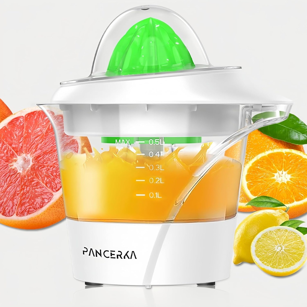 Citrus Juicer Machines With 2 Cones,Electric Orange Juicer Squeezer for Lemons, Limes and Grapefruit,Detachable Design Easy to Clean,White,Small