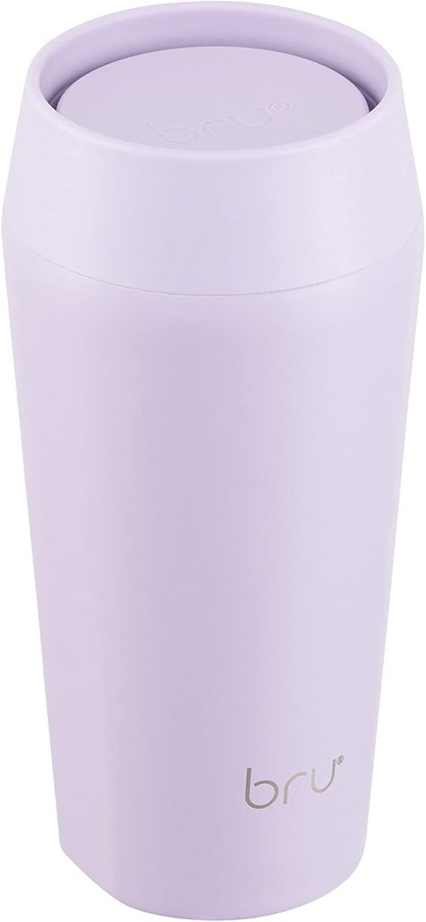 bru Travel - Insulated Coffee Cup Travel Mug for Hot Drinks, Leakproof, Ceramic Lined (12 oz, Purple Dream)