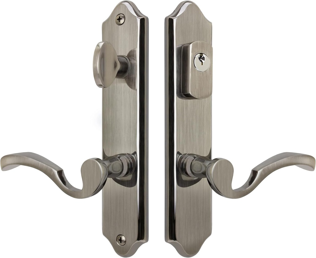 Imperial - Solid Brass Active Trim Only Lever Set for Multipoint Lock, SC1 Keyway, Antique Nickel, Right Hand