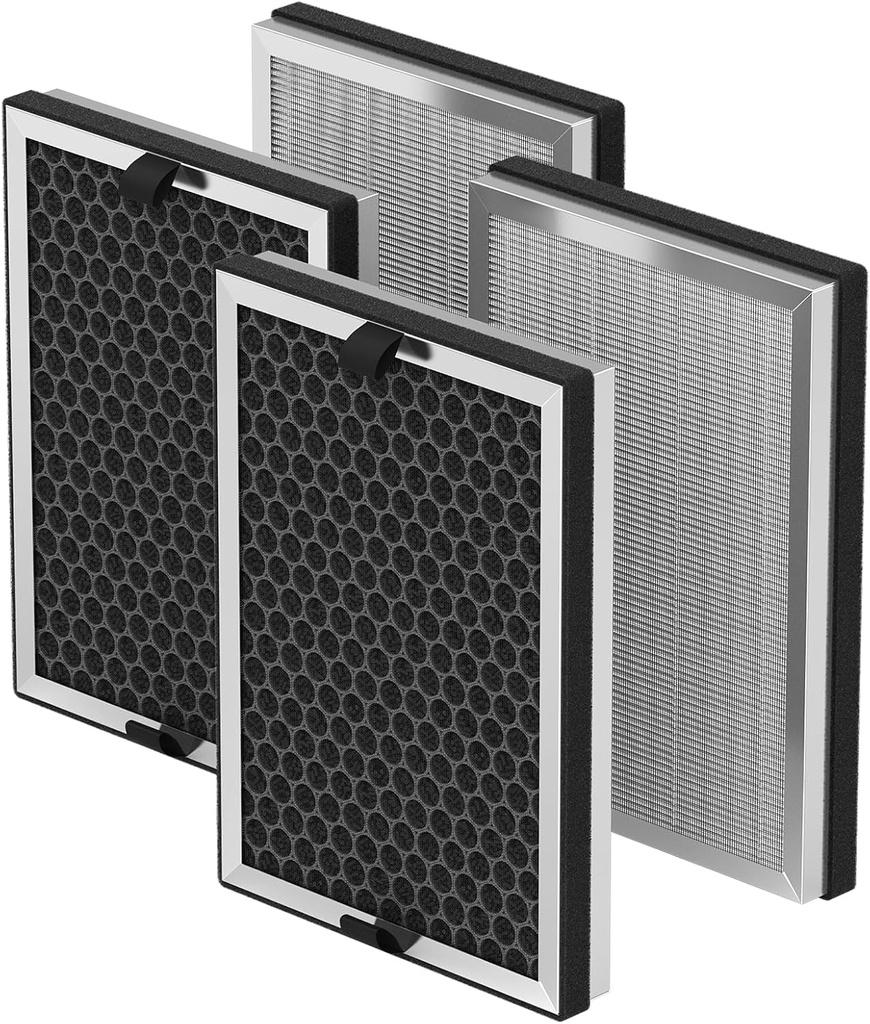 JF260 Replacement Filter Compatible with JF260 Air Purifier, 3-in-1 True HEPA H13 with Activated Carbon Filter, Part Number JF260-RF, 4 Pack