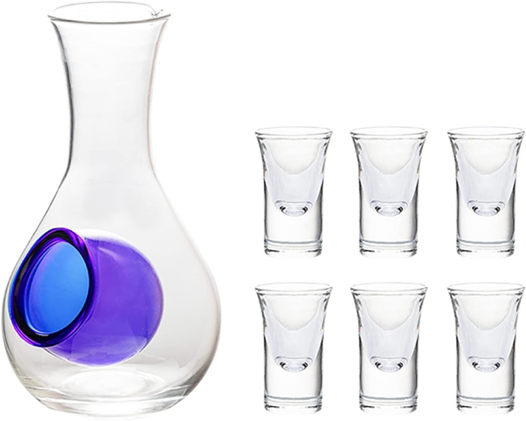 Decanter-Japanese Sake Set-Ice Gall Tank Design-Duckbill Leak-Proof Mouth-One Pot for Two Purposes Cups