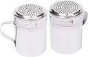 (Pack of 2) Betolla 10 oz Stainless Steel Dredge Shaker – Spice Dispenser with Handle for Cooking, Baking & Seasoning