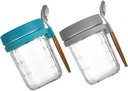 2sets Overnight Oats Cup of Glass Cereal Cups Lids Breakfast Jars Household Outdoor Leak Porridge Containers Reusable Yogurt Holders for Anywhere
