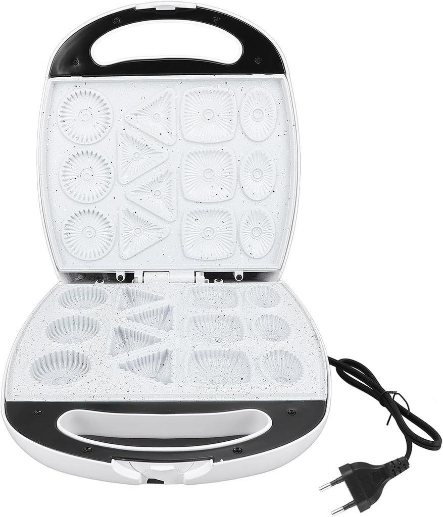 Electric Cookies Maker with Safety Handle, Waffle Biscuit Machine for Anti Stick Compact Fast Breakfast (US Plug 110V)