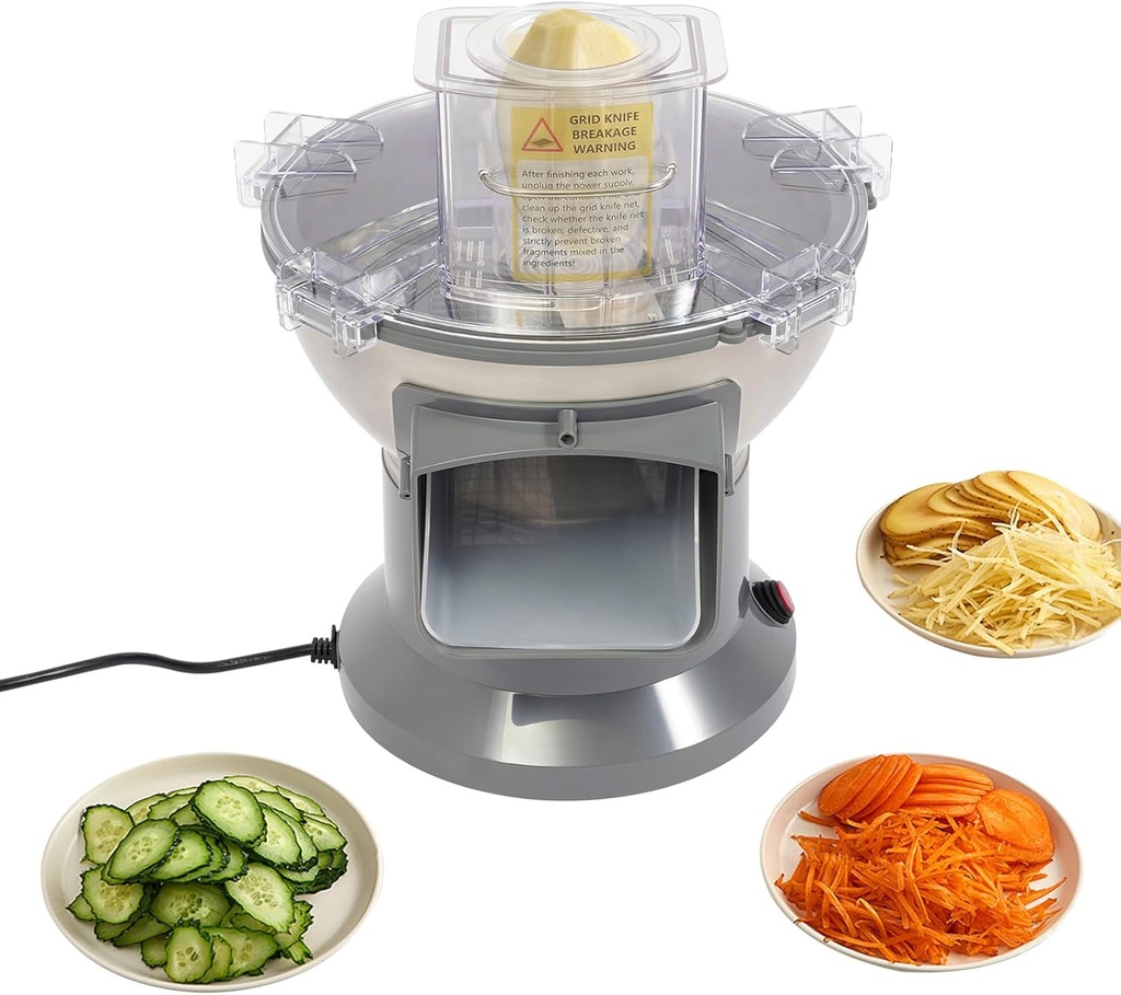 4 in 1 Electric Vegetable Chopper for Slicing Shredding Dicing and Slitting, 200W Multifunctional Food Cutter for Commercial and Home Use