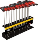 Klein Tools JTH610E T-Handle Hex Key Set, SAE Inch Sizes Allen Wrench Set with 6-Inch Blades, Stand Included, 10-Piece