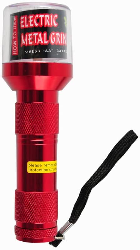 Electric Grinder, Creative Flashlight Shape, A Good Tool for Crushing Tobacco Leaves, Herbs and Spices. (Red)