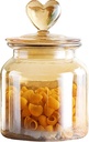 BigNoseDeer 22oz Heart-Shaped Glass Jar with Airtight Lid - Kitchen Food Storage Containers for Sugar, Cookies, Candy, Coffee, Tea