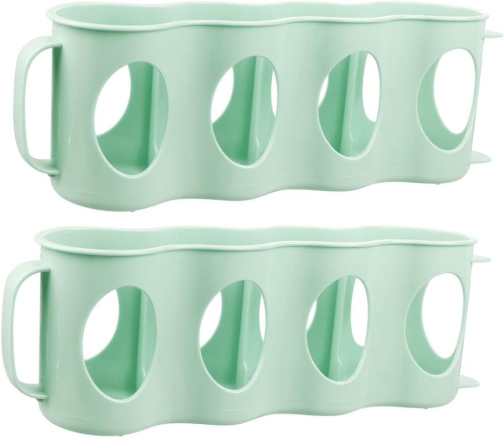 2pcs Hand Pull Type Fridge Soda Can Organizer Plastic Beverage Organizer for Fridge Green