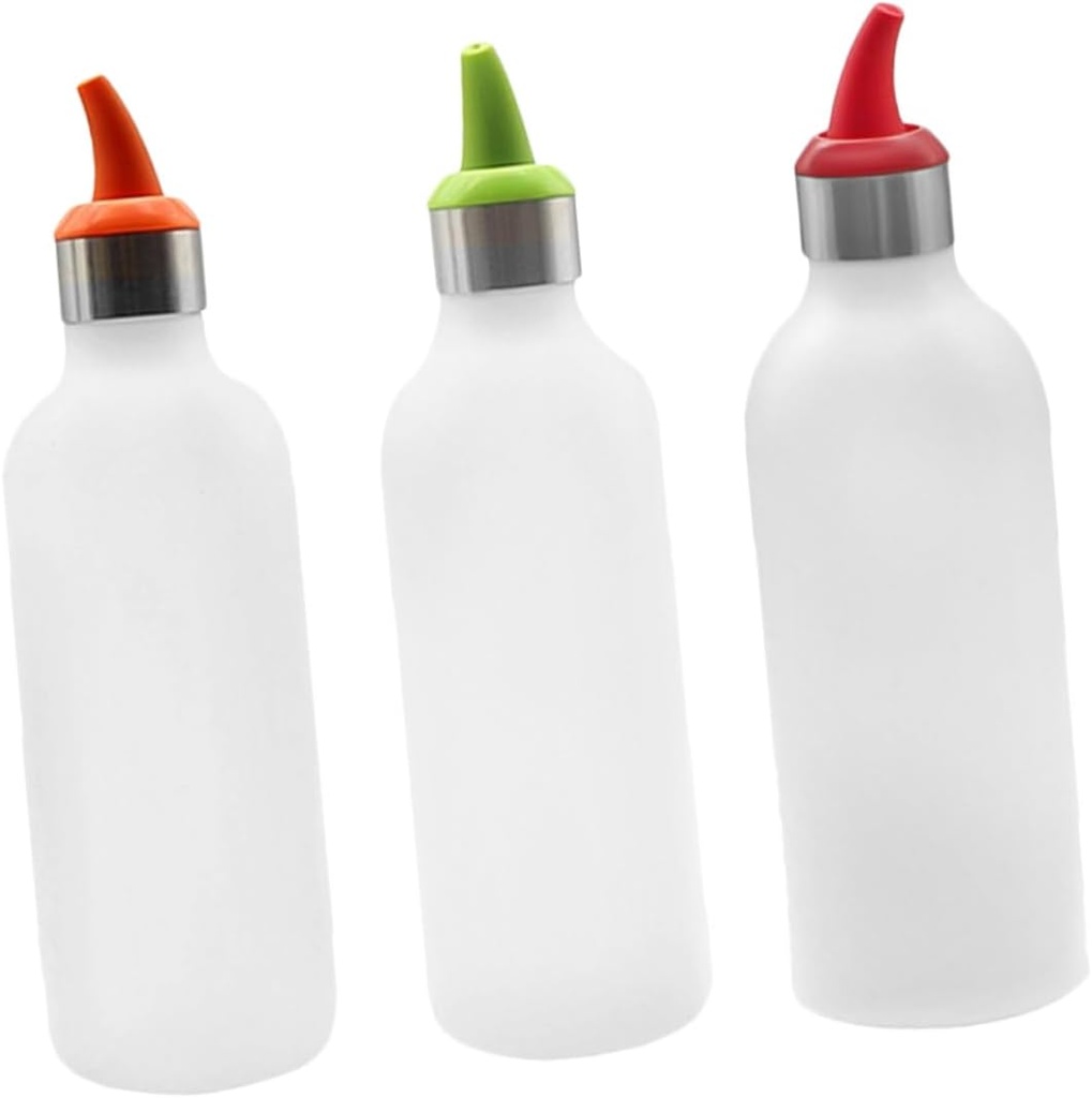 [BRSREFDQC56B6HL5] Luxshiny 3Pcs Salad Squeeze Bottle Kitchen Accessories Flexible Sauce Dispenser for Ketchup Condiments for Salad Dressings and More Random Colors