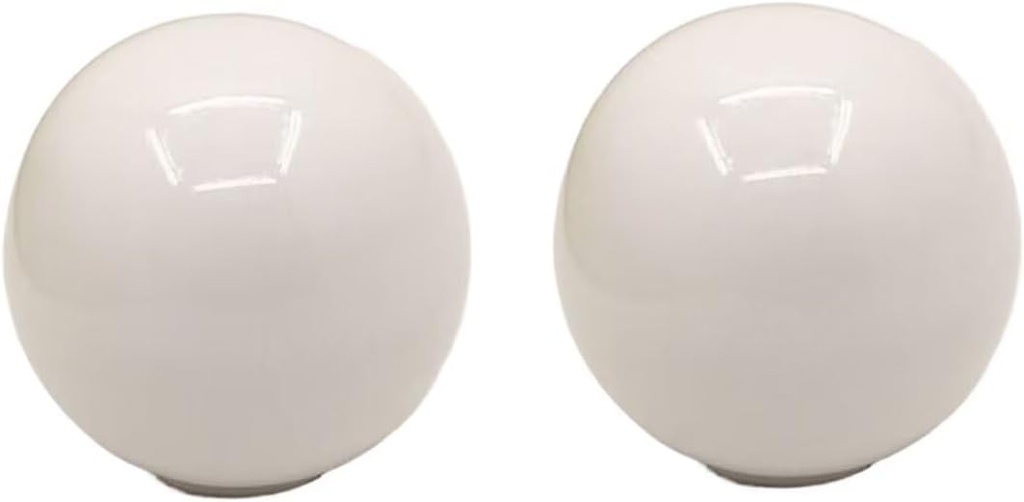 Set of 2, White Ceramic Knobs - Kitchen Cabinet Cupboard Door knobs, Round Ball Shape Vintage Pull Handles for Furniture, Drawer Handles - Vintage Shabby Chic (33mm Diameter)