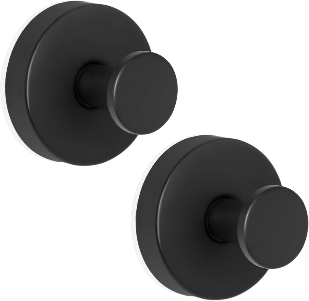 ZESLMG Suction Cup Hooks for Shower Wall, Door Wreaths, Removable Inside Shower Towel Hooks for Bathroom Window Glass Kitchen- Bath Robe Loofah Suction Hooks for Hanging More Surfaces (Black, 2 Pack)