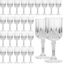 24 Pcs Plastic Wine Glasses 7oz – Unbreakable Clear Plastic Goblets for Parties Reusable & Dishwasher Safe Ideal for Weddings, Bars, and Every Celebration