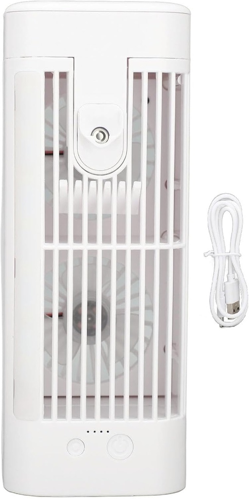 Personal Mini Air Cooler, Swamp Cooler Air Conditioner with Light USB Plug 3 Speed Dual Fans Portable Mini Air Cooler with 120mL Large Water Tank