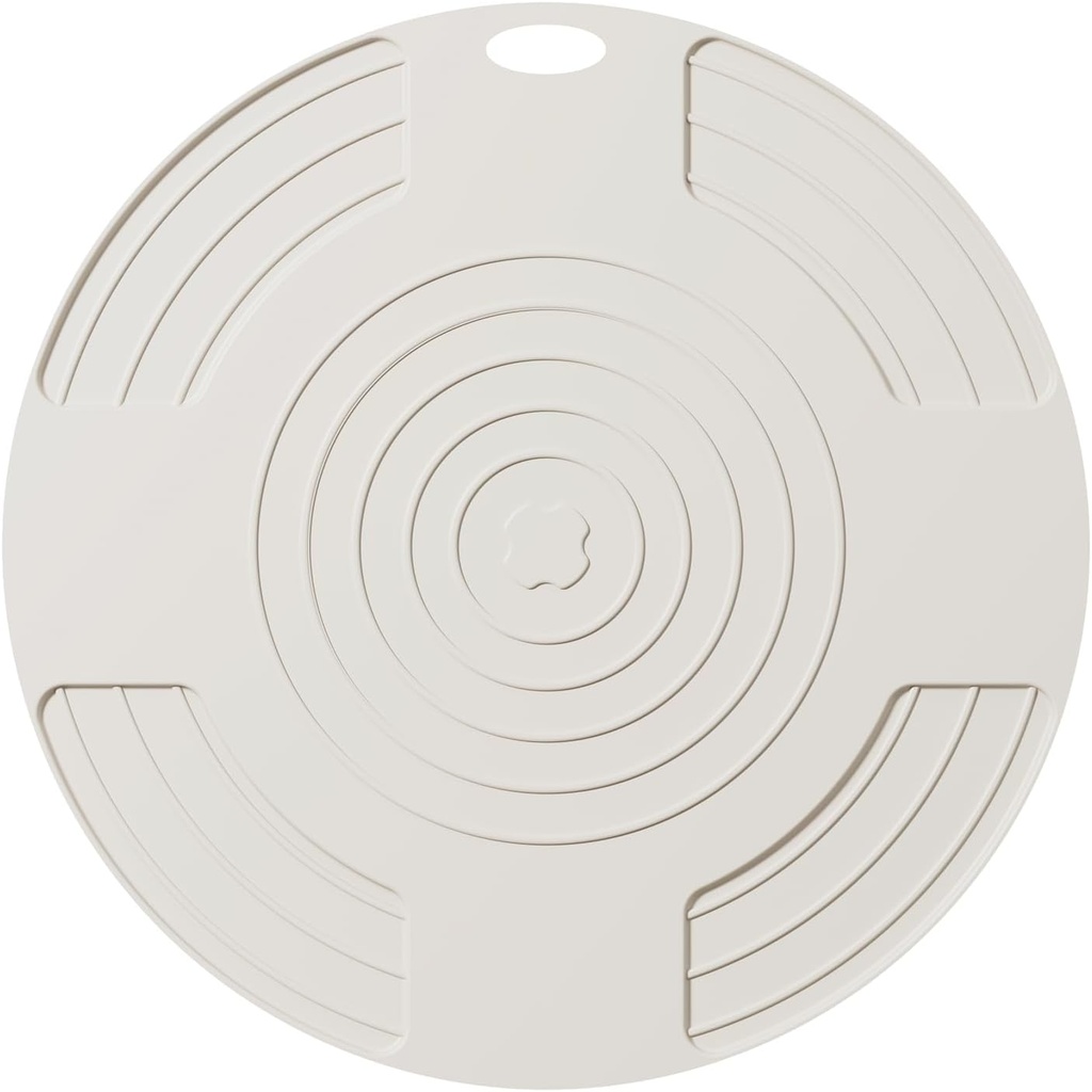 Silicone Microwave Mat Heat Resistant Multifunctional Mat, Splatter Guard, Trivet, Hot Pad, Pot Holder, Dishwasher Safe & BPA-Free, Round 10 Inch, Beige