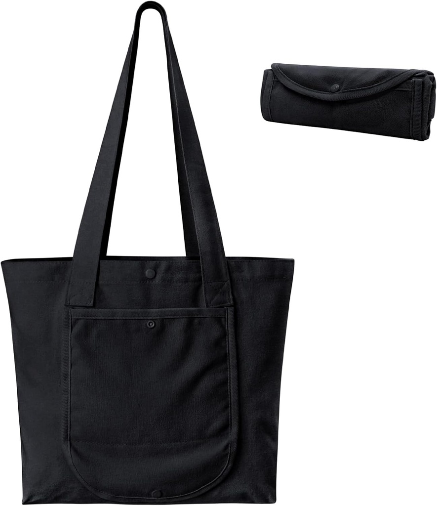 Faylapa 1 | 3 | 6 Pack Canvas Tote Bag, Heavy Duty Foldable Reusable Grocery Shopping Bags for DIY Crafts Daily Essentials