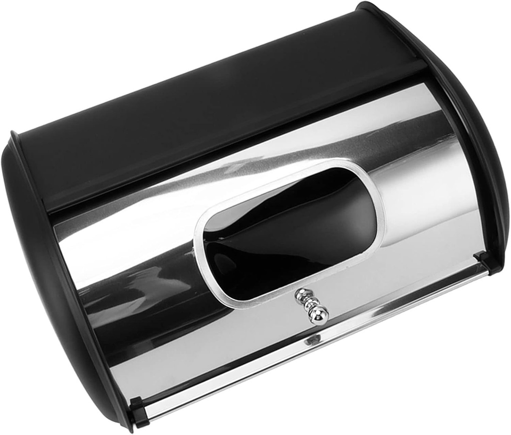 Yosoo Health Gear Bread Bin With Small Window Bread Box, Solid Iron Bread Storage Bin Container with Lid for Kitchen Countertop, Bread Storage Bin Container 13.6x9.1x5.7in for