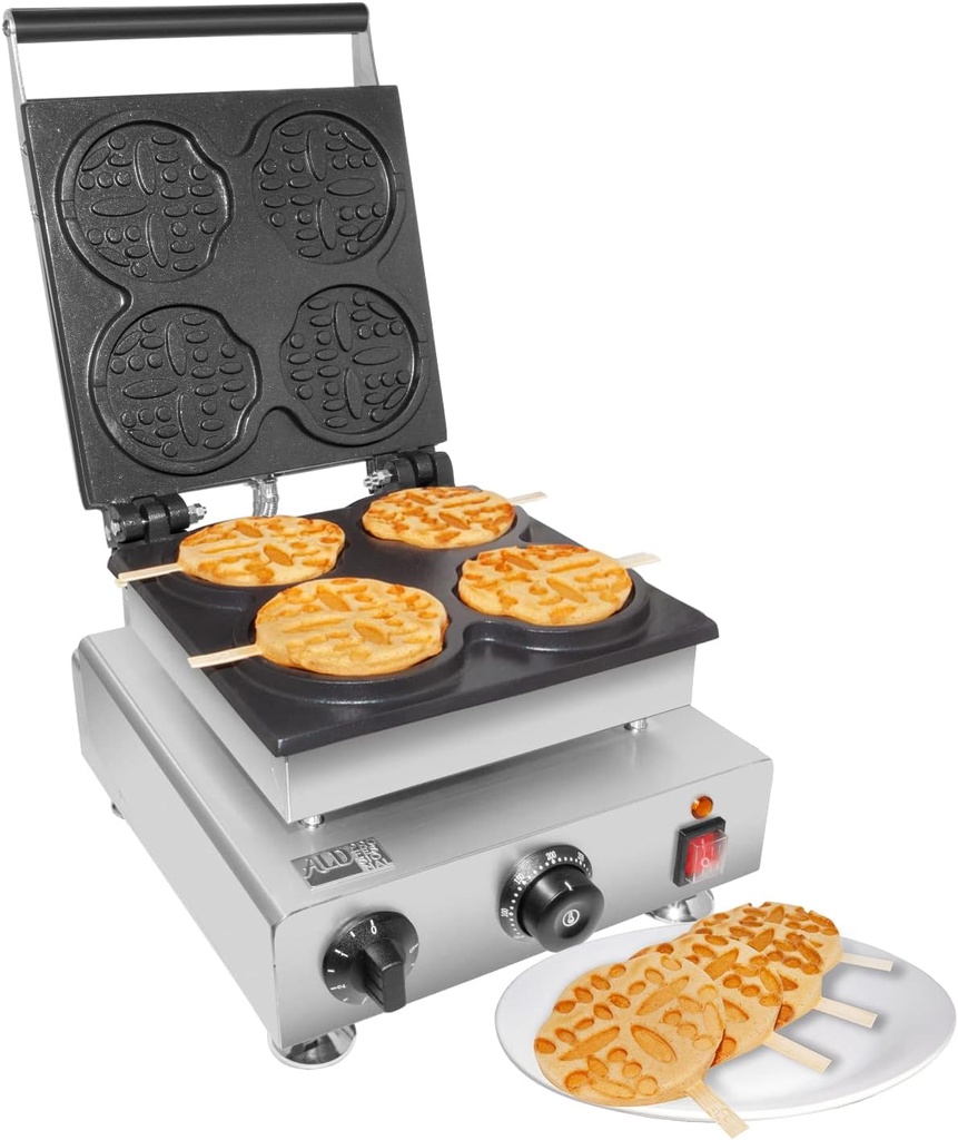 ALDKitchen Stick Waffle Maker | Waffles on a Stick | Waffle Iron (Round-Shaped (4 Pcs))