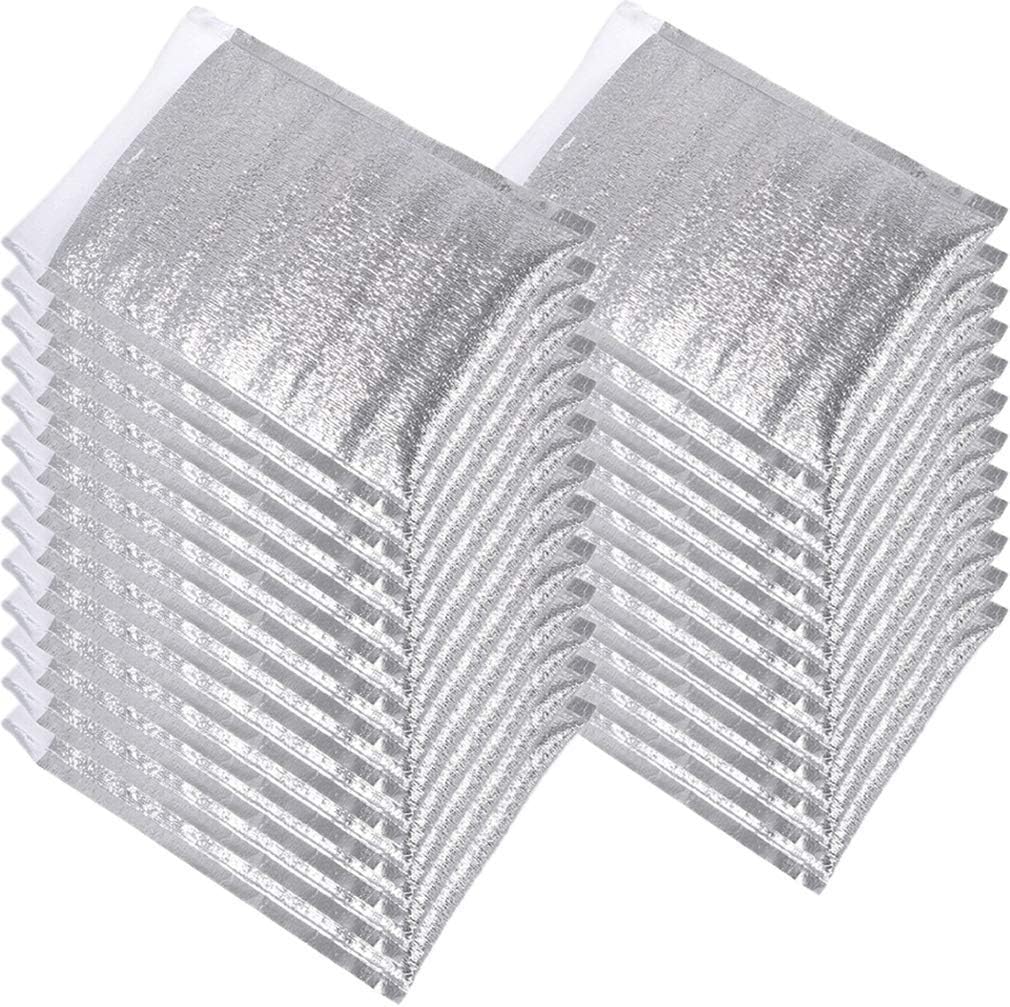 Smilco Reusable Insulation Bags Thermal Box Liners Metalized Liners Lunch Food Box Shopping Bag Insulated Lining Waterproof Insulation Package (25 Pack/ 8 In x 11 In)