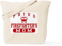 CafePress Proud Firefighter's Mom Tote Bag Reusable Natural Beige Canvas Shopping Bag