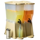 TableCraft TW33DP, 6 Gal Twin Slimline Beverage Dispenser, (2) 3 Gal Clear Reservoirs, Almond Base, Compact Design, Tomlinson Faucets, 8.25" Faucet Clearance, NSF Approved, Made in USA