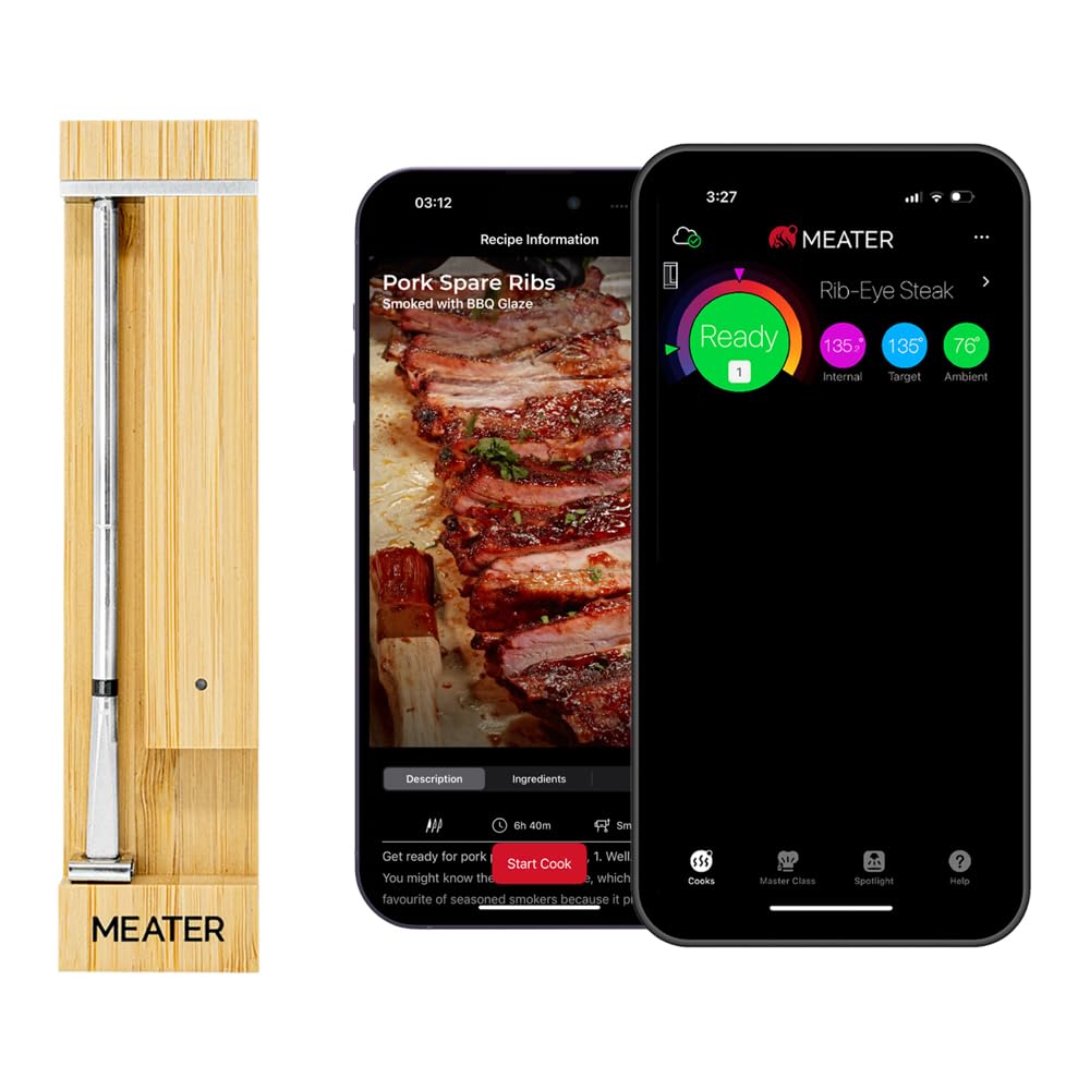 MEATER Pro: Smart Bluetooth Wireless Meat Thermometer Digital | 1000°F Heat Resistance | Long Range | Certified Accuracy | BBQ, Oven, Grill, Smoker, Air Fryer, Deep Fryer