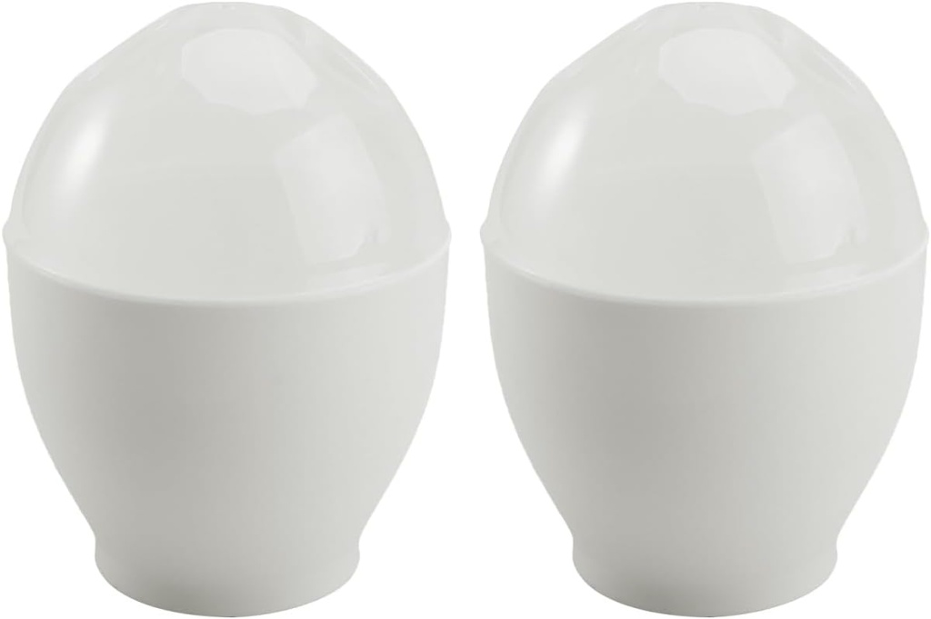 UPKOCH 2PCS Microwave Egg Cooker, Non-Stick Poached & Scrambled Egg Maker for Instant Breakfast, Plastic Steamer Cups (6.5x9.5cm) Home Kitchen​​